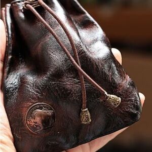 Embossed Leather Wallet with US coin Buffalo Nickel Design